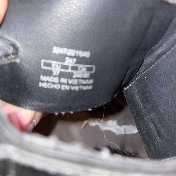 Zara Trafaluc Black Leather Woven Flats. Size 37/7 - Picture 5 of 7